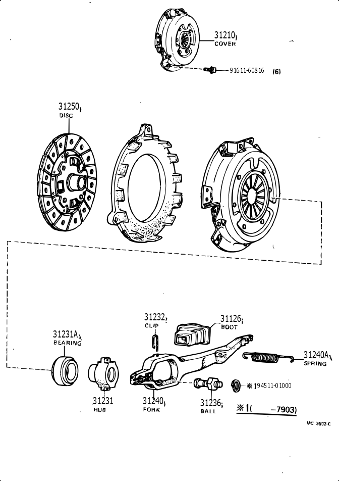 Clip, Release Bearing Hub