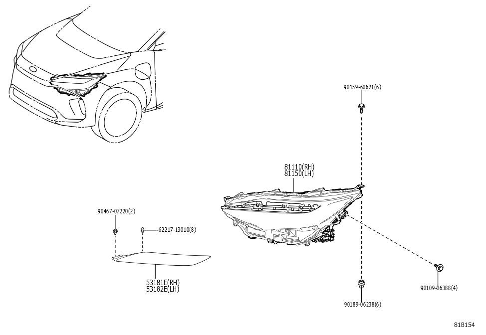 Unit, Headlamp W/Gasket, Right Hand