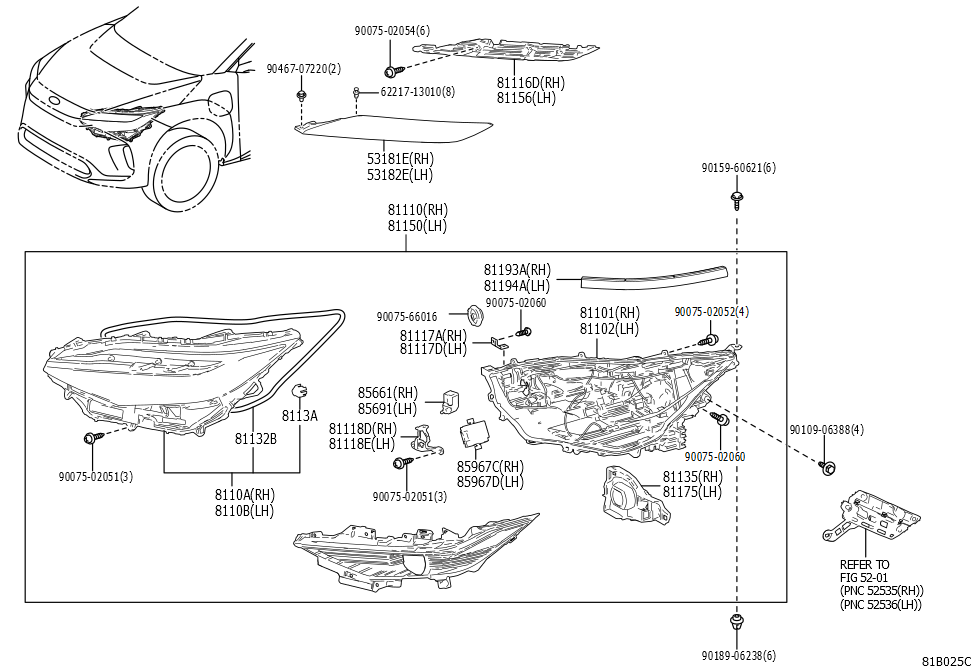 Unit, Headlamp W/Gasket, Right Hand