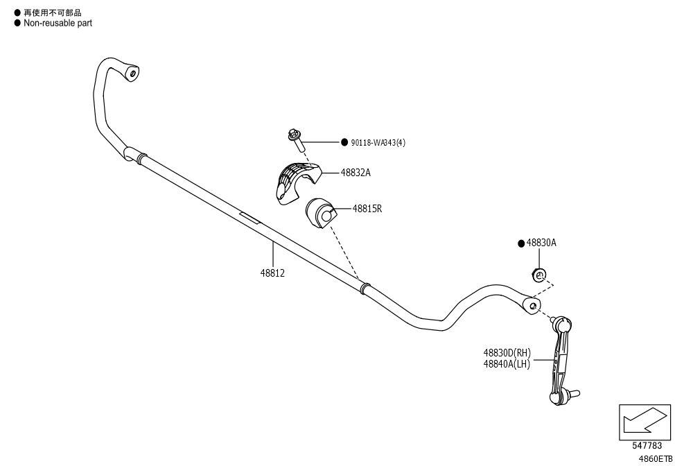 Link Assembly, Rear Stabilizer, Right Hand